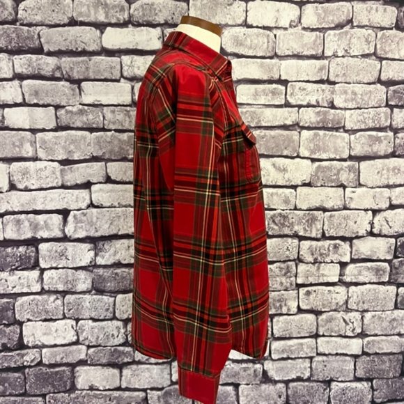 Lauren Ralph Lauren Red & Green Plaid Long Sleeve Top Size PM - Picture 8 of 11